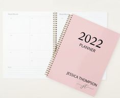 Customized Blush Pink, Black and Girly Gray Chic Elegant Modern Monogrammed Simple Stylish Spiral 2022 Planner for School, College or Work. The planner is perfect for going back to school or for planning a sweet 16, 18th, 21st, 30th, 40th, 50th or 60th birthday, wedding or bridal shower, Bachelorette Party, Anniversary , and Quinceanera. 2023 Planner Pink, Elegant Pink Monogram Canvas Bag, Pink Monthly Planner Template, Kate Spade Planner, Pink Monogram