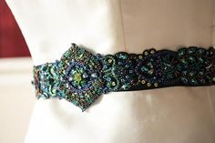 millieicaro bridal sash - peacock Wedding Peacock, Peacock Party, Peacock Wedding Theme, Weddings Idea, Peacock Theme, Beaded Things, Peacock Colors, Wedding Belt, Wedding Dress Belt