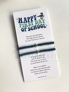 "Mommy and Me Matching Bracelets. The adult bracelet closes to almost 6\" and the kids bracelet closes to almost 5\". Both are adjustable." First Day Of Kindergarten, Kids Bracelet, Fast 5, Kindergarten First Day, Kids Bracelets, Matching Bracelets, Braided Bracelets, First Day Of School, Mommy And Me