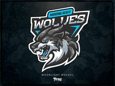 the logo for moonlight wolfs is shown on a black background with blue and white colors