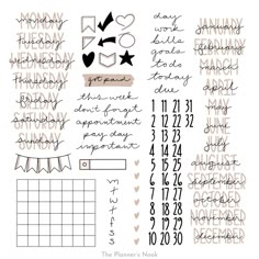 the planner's nook sticker sheet