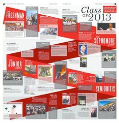 the class of 2013 brochure is shown in red and white