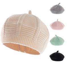 PRICES MAY VARY. 【Baby Winter Beret Hat】In the cold winter, babies need a cozy and warm hat to prevent colds. Our baby winter hats are available in 5 different colors (pink, beige, gray, black and green). It is suitable for both boys and girls, and it is great to match baby's winter outfits. 【Material】Made of acrylic fiber, durable and wear-resistant. It is not easy to shed hair or pilling, and has the characteristics of antistatic and warmth. It is light weight and will not make your baby feel Winter Babies, Winter Beret, Baby Winter Hats, Knitted Beret, Winter Baby Clothes, Princess Kids, Toddler Winter, Cold Prevention