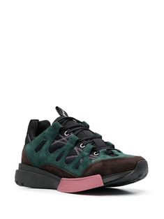 Find OAMC Chief Runner Sneakers on Editorialist. dark green/multicolour calf suede/calf leather panelled design signature grosgrain loop tab front lace-up fastening almond toe rubber sole Green Sneakers With Contrast Sole In Calf Leather, Green Casual Calf Leather Sneakers, Green Calf Leather Sneakers With Round Toe, Calf Leather Sneakers With Vibram Sole, Green Calf Leather Sneakers With Rubber Sole, Green Calf Leather Sneakers With Contrast Sole, Green Sneakers With Leather Sole For Streetwear, Green Calf Leather Sneakers With Leather Sole, Green Sporty Custom Sneakers With Leather Sole