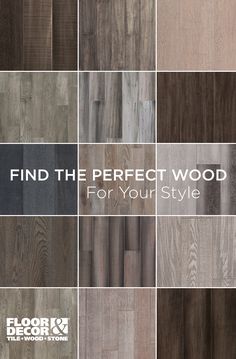 the gray wood styles for any room are shown in several different colors and sizes, including brown