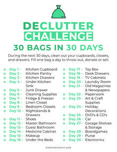 the 30 day declutter challenge is here