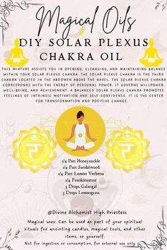 Essential Oils For Chakras, Manifesting Healing, Third Chakra, Candle Magic Spells, Essential Oil Perfumes Recipes, Healing Essential Oils