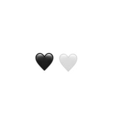 two black and white hearts on a white background