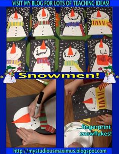 the snowmen are made out of paper and have been cut into small pieces to make them