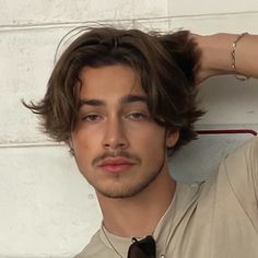 Long Hair Guy Face Claim, Guys With Beards Aesthetic, Long Middle Part Hair Men Straight, Wavy Middle Part Men, Surfer Hair Men, Facial Hair Men, Middle Part Men, Surfer Hair, Mens Hairstyles Medium