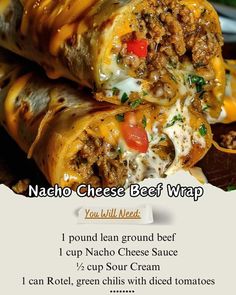 a recipe for nacho cheese beef wrap