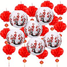 Faster shipping. Better service Japanese Paper Lanterns, Cherry Flowers, Chinese Paper Lanterns, Sushi Party, Eid Al-adha, Card Party, Japanese Decor, Lantern Set, Red Lantern