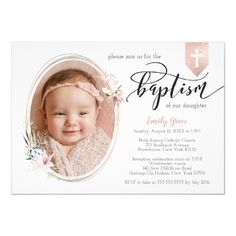 Create your own Invitation | Zazzle.com Boho Baptism, Rose Gold Banner, Dedication Invitations, Baptism Invitations Girl, Invitation Photo, Photo Rose, Gold Banner, Engagement Party Gifts