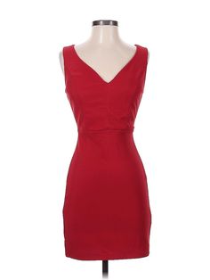 Crystal Doll Cocktail Dress Size: 3 Red Dresses - used. 95% POLYESTER, 5% SPANDEX, Sheath, V-Neck, Solid, Short, Sleeveless | Crystal Doll Cocktail Dress - Sheath: Red Solid Dresses - Used - Size 3 V-neck Bodycon Lined Mini Dress, Lined V-neck Bodycon Dress, Red V-neck Lined Mini Dress, Red Fitted V-neck Mini Dress, Red Fitted Sleeveless V-neck Dress, Red Bodycon V-neck Dress, Fitted Red Sleeveless V-neck Dress, Red V-neck Bodycon Dress, Red V-neck Bodycon Mini Dress