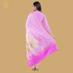 Handloom Moonga Silk Banarasi Purple Dupatta - Khinkhwab Purple Dupatta, Purple Weave, Gaun Fashion, Ethnic Looks, Unique Fabric, Silk Dupatta, The Golden, Color Purple, Hand Woven