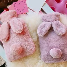 650 ML Hot-water Bottle with Plush Cloth Cover Hand Warmer Bag Winter Women Soft Material: PVC + plush Color: grey, pink, purple Size: 27*15.5 cm/10.6*6.1 in Capacity: 650ml Package includes: 1x hot-water bottle Shape: rabbit Features: 1. Plush cloth cover + PVC liner is anti-scalding and easy to clean. 2. Spiral cover, groove anti-leak design, high-temperature resistance, corrosion resistance, no deformation. 3. Large kettle opening to avoid burns caused by high-temperature splashing when injec Hot Water Bottle Cover Pattern, Hot Water Bottle Cover, Hot Water Bottle, Rabbit Ears, Bottle Bag, Hand Warmers, Hot Water, Winter Women, Warm Water