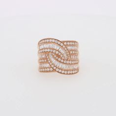 Effy 14K Rose Gold Diamond Crossover Ring Classic Rose Gold Diamond Ring With Baguette Diamonds, Luxury 14k Rose Gold Cluster Ring, 14k Rose Gold Rings Fine Jewelry, Rose Gold Diamond Ring With Baguette Diamonds For Anniversary, Elegant Rose Gold Bypass Ring With Diamond Accents, Classic Rose Gold Ring With Baguette Diamonds, Classic Rose Gold Rings With Baguette Diamonds, Elegant Rose Gold Bypass Ring For Anniversary, Luxury Rose Gold Diamond Ring With Baguette Diamonds