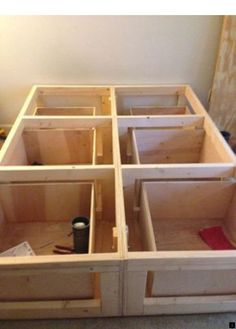 the drawers are open and ready to be built