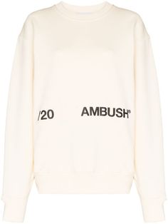 Ambush Logo-Print Cotton Sweatshirt Ss20 | Farfetch.com Sweatshirt White, White Sweatshirt, Printed Sweatshirts, Printed Cotton, Clothing Brand, Graphic Sweatshirt, Women Wear, ? Logo, Sweatshirts