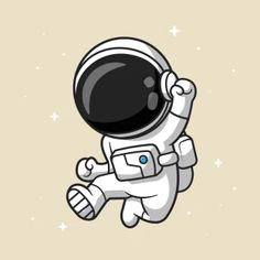 an astronaut floating in the air