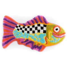 a colorful fish on a white background