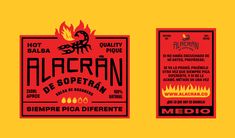 the label for algarn de sopetran is shown in red and yellow