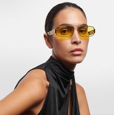 Brand: Versace Model: Ve2257 Condition: New Gender: Unisex Age Group: Adult Color: 1002/C9 Frame Color: Gold Frame Material: Metal Lens Color: Yellow Lens Socket: 60 Mm Bridge Width: 16 Mm Temple Length: 145 Mm Made In Italy Item Includes: - Authentic Sunglasses - Certificate Of Authentic - Box, Bag, Case We Guarantee That All Our Items Are 100% Authentic And Brand New. Luxury Orange Sunglasses, Designer Anti-reflective Sunglasses For Summer, Luxury Anti-reflective Sunglasses For Summer, Designer Glass Sunglasses For Summer, Designer Sunglasses For Summer Evenings, Yellow Sunglasses With Uva Protection, Chic Yellow Sunglasses For Spring, Yellow Sunglasses With Gradient Lenses For Party, Gold Sunglasses For Spring Evening