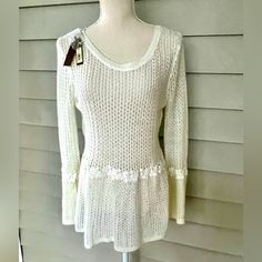 Beautiful, Feminine, Classy Sweater/Minidress. Very Cute Sweater, Offers Stretch. Fitted Long Sleeve Sweater With Lace Trim, Chic Embellished Spring Sweater, Embellished Fitted Sweater For Spring, Fitted Fall Sweater With Crochet Trim, Fitted Sweater With Crochet Trim For Fall, Fitted Sweater With Crochet Trim, Elegant Fitted Sweater With Lace Trim, Classy Sweater, Green Turtleneck Sweater