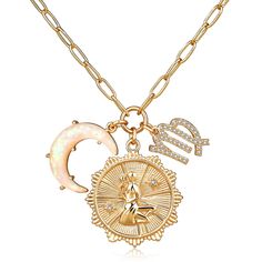 PRICES MAY VARY. ♍𝟭𝟮 𝗭𝗢𝗗𝗜𝗔𝗖 𝗣𝗘𝗥𝗦𝗢𝗡𝗔𝗟𝗜𝗭𝗘𝗗 𝗝𝗘𝗪𝗘𝗟𝗥𝗬- This zodiac necklace features the 12 astrological signs of the zodiac. Your zodiac sign or star sign, reflects the position of the sun when you were born. With its strong influence on your personality, character, and emotions. This zodiac necklace is perfect for any astrology lover, this dainty necklace features a crescent moon and zodiac sign pendant on a delicate paperclip chain. ♍𝗩𝗜𝗥𝗚𝗢 𝗡𝗘𝗖𝗞𝗟𝗔𝗖𝗘 - A lover Virgo Necklace, Astrology Jewelry, Horoscope Necklace, Astrological Signs, Crescent Moon Pendant, Velvet Jewelry, Zodiac Necklace, 12 Zodiac, Celestial Jewelry