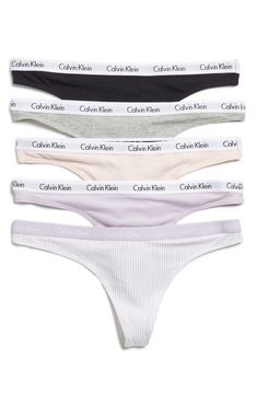 Crafted from a signature cotton stretch blend, these iconic thongs come in a 5-pack with a repeating logo elasticated waistband, a full gusset, minimal rear coverage and seaming details. . Cotton construction. Multicolor and print. Calvin Klein Underwear engineered elastic logo waistband. Thong silhouette . Full gusset. Minimal rear coverage. Seaming details. Imported Machine wash cold 90% Cotton, 10% elastane Obx Dr, Victoria Secrets, Victoria Secret, Secret Pink, Nordstrom Rack, Victoria Secret Pink