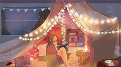 Aesthetic Animation Gif, Lofi Gif, Never Alone, Dreamy Art, Anime Scenery Wallpaper