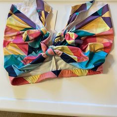 Callie Lives Handmade Multi Colored Front Tie Crop Top Handmade Crop Top, Front Tie Crop Top, Tie Crop Top, Call Me, Multi Colored, Pink Purple, Crop Top, Womens Tops, Crop Tops