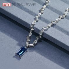 Brand:GIGAJEWE® Product Name:GIGAJEWE Total 33.6ct Plated 18K White Gold Necklace  8*16mm Blue Baguette Cut Moissanite Necklace ,Gold Necklace,Women Gifts Main Stone Material:Moissainte Stone  item:Blue moissanite necklace one piece Shape:Baguette Cut ,oval cut ,pear cut Color: white D color Blue stone:6.0ct white stone:27.6ct Total:33.6ct Customization:Can select different kinds of gemstone for customization Gift Jewelry With Sapphire And Baguette Diamonds, Sapphire Baguette Cut Necklace For Formal Occasions, Sapphire Jewelry With Baguette Diamonds As A Gift, Sapphire Jewelry With Baguette Diamonds For Gift, Blue Baguette Cut Necklaces For Gifts, Sapphire Necklace With Baguette Cut For Gifts, Formal Sapphire Baguette Cut Necklace, Sapphire Necklace Baguette Cut For Gift, Sapphire Baguette Cut Necklace For Gift