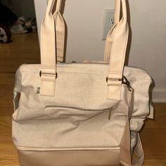 Beis Mini Convertible Weekender Bag. Brand New! All Straps Included, And Shoe Holder Detachable. Beige Color On-the-go Beige Diaper Bag With Double Handle, Beige On-the-go Diaper Tote Bag, Beige Diaper Bag With Double Handle For On-the-go, Beige Weekender Bag With Adjustable Strap And Double Handle, Beige Weekender Bag With Adjustable Strap For Daily Use, Beige Travel Bag With Detachable Strap, Beige Satchel Weekender Bag, Beige Travel Bag With Detachable Strap For Daily Use, Functional Beige Tote Diaper Bag