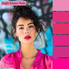 seasonal color palettes pinks Bright Winter Outfit Ideas, Bright Winter Color Palette, Bright Winter Outfits