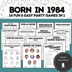 birthday party games for children born in 1994