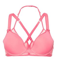 flamingo pink stretch-design point d'esprit mesh semi-sheer panels picot trim push-up design bow detailing plunging U-neck built-in cups and underwire bra rear hook and eye fastening adjustable shoulder straps rear criss-cross straps full lining We've partnered with Good On You — an independent agency that rates how brands perform in relation to their impact on the planet, people and animals, with a multi-criteria rating simplified to a five points scale. In order to be awarded our conscious lab Bra Items, Planet People, Flamingo Pink, Wardrobe Edit, Yoko London, Chanel 2, Five Points, U Neck, Pink Bra