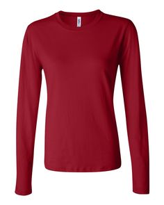 a women's long - sleeved shirt in red