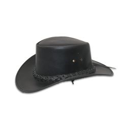 Our Western cowboy hats are made of genuine durable and long lasting premium quality cow leather.  Please see the size chart before placing the order. RETURNS AND EXCHANGE:- Customer satisfaction is very important to us and it is our priority. Due to this, we aim to respond to any customer queries and questions within 1 working day. If you have any queries about size, quality get in touch through etsy. Customer satisfaction is our priority, and we also offer 14 days from date of receipt for an exchange or refund if item is defective upon receipt. Please contact us first and let us know the detailed problem. DELIVERY INFORMATION: - As our leather hats come fresh from factory to USA and are in stock, we usually ship same day if we receive the order before 4pm CST and use priority mail server Black Flat Bill Hat For Ranch, Black Leather Hat With Flat Brim, Black Leather Flat Brim Hats, Black Western Hat With Leather Sweatband, Western Black Leather Top Hat, Black Leather Western Top Hat, Black Leather Hat Bands For Rodeo, Black Leather Hat Bands For Country Events, Black Leather Brimmed Top Hat