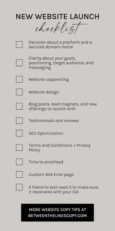 the new website launch checklist