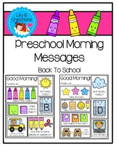 the back to school poster for preschool morning messages