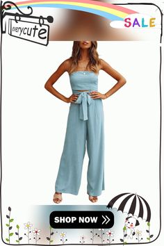 Light Blue Tube Tie Waist Backless Jumpsuit Backless Jumpsuit, Jumpsuits And Romper, Jumpsuit Fashion, Jumpsuit Romper, Light Blue, Jumpsuit, Rompers, Blue