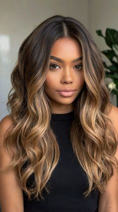 Honey Blonde Hair On Black Women 2025: 19 Ideas With Braids, Curls, Layers, Wigs For A Natural Dyed Look Blonde Hair On Black Women, Honey Brown Balayage, Curls Layers, Haircuts Balayage, Haircuts With Balayage, Balayage Lob, Balayage Hair Color Ideas, Balayage Ideas, Lob Haircuts