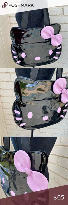 💝Hello kitty patent leather bag💝 Brand new never worn Hello Kitty Bags Shoulder Bags Trendy Black Shoulder Bag With Cat Design, Pink Hello Kitty Shoulder Bag For Travel, Hello Kitty Pink Shoulder Bag For Travel, Trendy Black Bag With Hello Kitty Print, Pink Cat Design Shoulder Bag For Everyday, Cute Black Shoulder Bag With Cat Design, Trendy Pink Hello Kitty Shoulder Bag, Pink Hello Kitty Rectangular Shoulder Bag, Trendy Black Bag With Cat Design