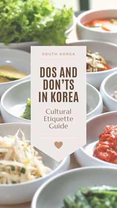 A faded image of Korean side dishes scattered on a dining table in the background with a translucent text box overlayed on top of the image Korea Travel Tips, Korean Etiquette, Korea Tips, South Korea Culture, Social Etiquette, Korean Life, Social Cues