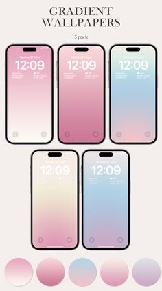 the iphone wallpapers are designed to look like they have different colors and sizes