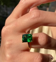 Solitaire Ring, Solid 14K Gold Brilliant 3.00CT Lab Created Emerald Center Engagement Ring, Minimalist Style Anniversary Ring, Promise Ring ❋ RING DETAIL ❋ Metal: 925 Sterling Silver (Can be made in Yellow gold & rose gold plated as well) Gemstone -: Green Emerald Stone Shape-: Emerald Cut  Stone Size - : 9x11 mm  Side Stone Size -: --- ✥Features✥ ✥ Ready to Ship in 5-7  Business Days ✥ I accept custom making order.Please contact me if you need this service. ✥ Please Feel Free to contact us 24*7 to discuss for any order ✥ For all the jewelries,there is a 30 days money back guarantee. ✥ All items will be well packed in a beautiful ring box. ✥ If you want to upgrade your shipping speed then please add this with your product PLEASE BE ADVISED BEFORE PURCHASING: *We can not be held responsible Emerald Ring Aesthetic, Engagement Ring Minimalist, Emerald Stone Rings, Birthstone Stacking Rings, Smaragd Ring, May Birthstone Rings, Emerald Wedding Rings, Green Emerald Ring, Emerald Ring Gold