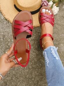 Summer Sandals Flat, Trending Womens Shoes, Wedding Shoes Lace, Fashion Shoes Sandals, Chic Sneakers, Chic Sandals, Red Sandals