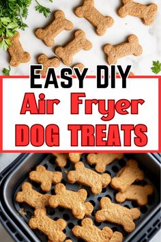 easy diy air fryer dog treats with text overlay