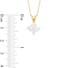 Revisit classic style with the sophisticated look of this bold certified princess-cut lab-created diamond solitaire pendant in 14K gold. Fashioned in 14K gold The tilted 1-1/2 ct. certified princess-cut lab-created diamond solitaire boasts a color rank of F and clarity of Vs2. Includes certification card This pendant suspends from a split bail along an 18.0-inch rope chain that secures with a spring-ring clasp. Classic Princess Cut Diamond Necklace With Accents, Classic Princess Cut Diamond Necklace, Anniversary Princess Cut Diamond Necklace In Fine Jewelry Style, Fine Jewelry Princess Cut Diamond Necklace For Anniversary, Classic Princess Cut Diamond White Diamond Necklace, Elegant Princess Cut Diamond Necklace With Accents, Classic Princess Cut Diamond White Necklace, Wedding Princess Cut Diamond Necklace With Accents, Princess Cut Diamond Necklace For Anniversary